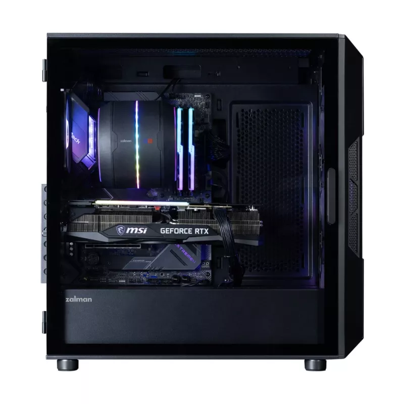 ZALMAN Mid-Tower PC skriňa I3 NEO V2, čierna, 4x RGB ventilátory, podpora ATX/microATX