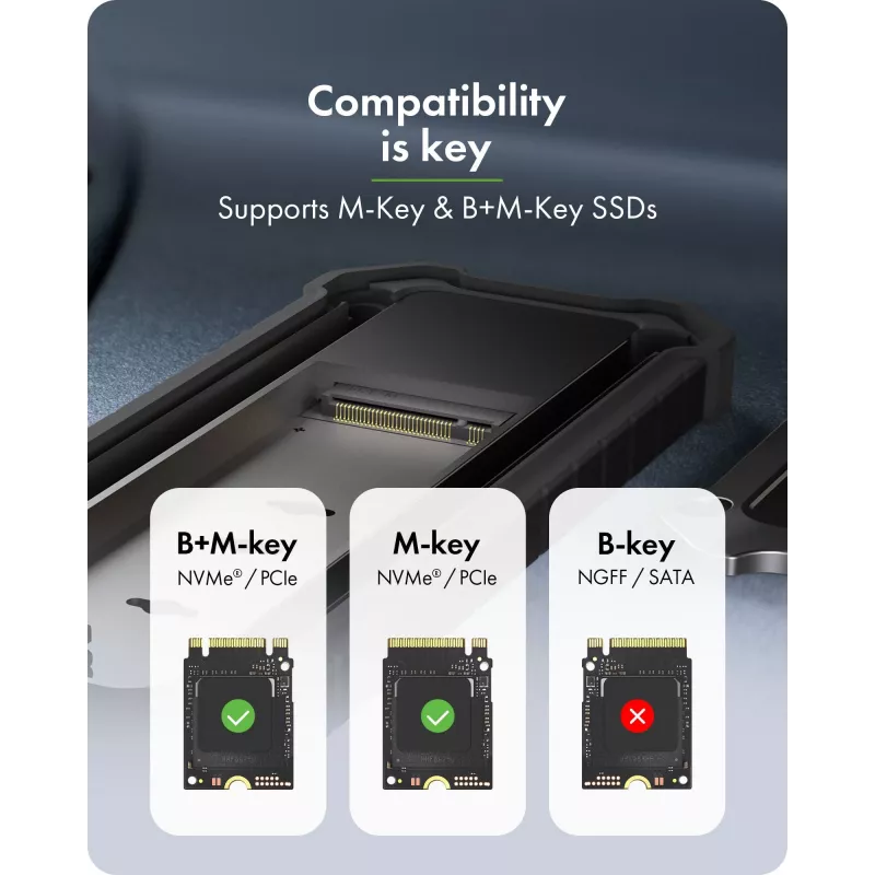 Príslušenstvo: icybox IB-1827MCP-C31 M.2 NVMe a SATA Dual-Bay adaptér