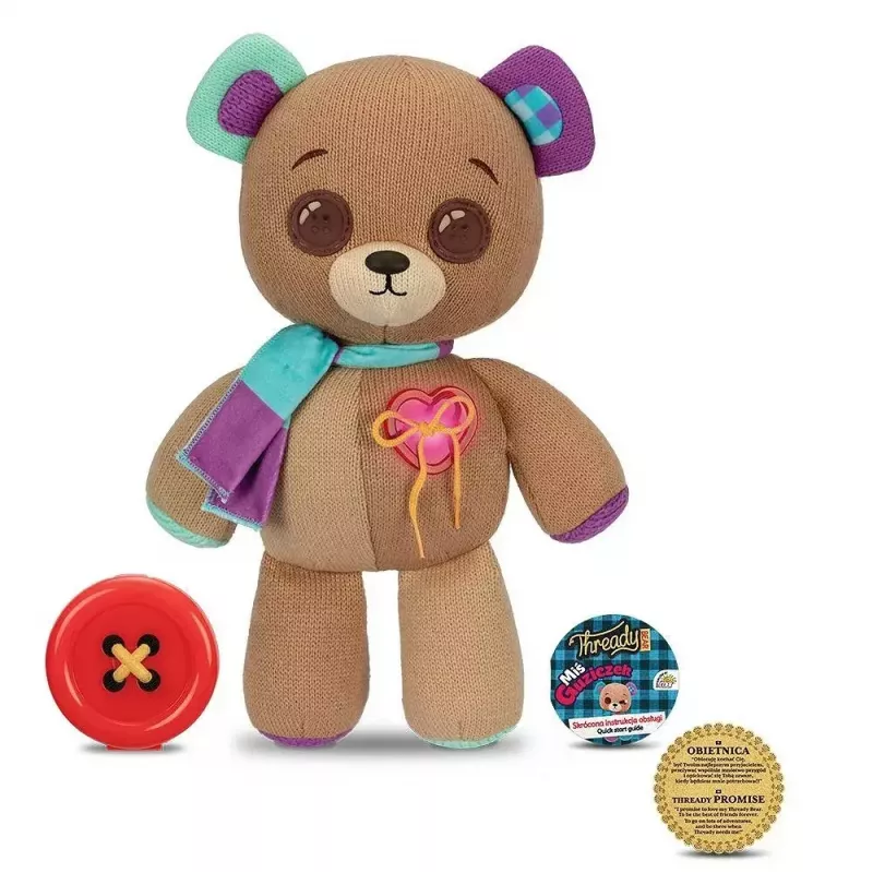 Plušový interaktívny maskot Cobi Thready Bear – hračka aktivovaná pohybom so zvukom a senzormi