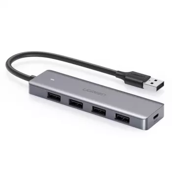 USB hub UGREEN 50985 (4× USB 3.2 Gen 1 Type-A, 5 Gb/s, strieborná)