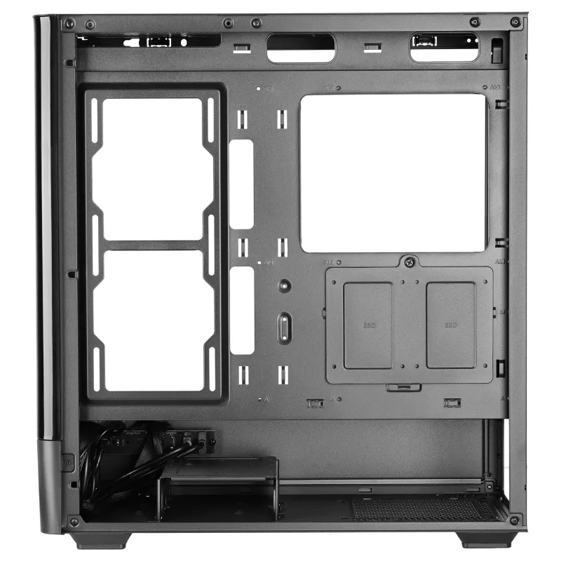 PC skriňa TACENS Mars Gaming MCLCDPRO Midi Tower – čierna, IPS 7,2 palca displej, napájací zdroj dole, podpora ATX/Micro‑ATX/Mini‑ITX