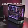 PC skriňa TACENS Mars Gaming MCLCDPRO Midi Tower – čierna, IPS 7,2 palca displej, napájací zdroj dole, podpora ATX/Micro‑ATX/Mini‑ITX