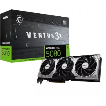Grafická karta MSI GeForce RTX 5080 16 GB GDDR7, PCIe 5.0, 256-bit, 303×121×49 mm, 360 W
