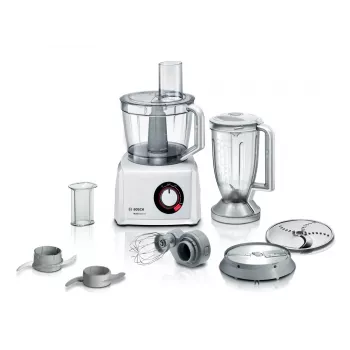 Kuchynský robot Bosch MC812W501 — 1000 W, misa 3,9 L, biela, nerezové nože