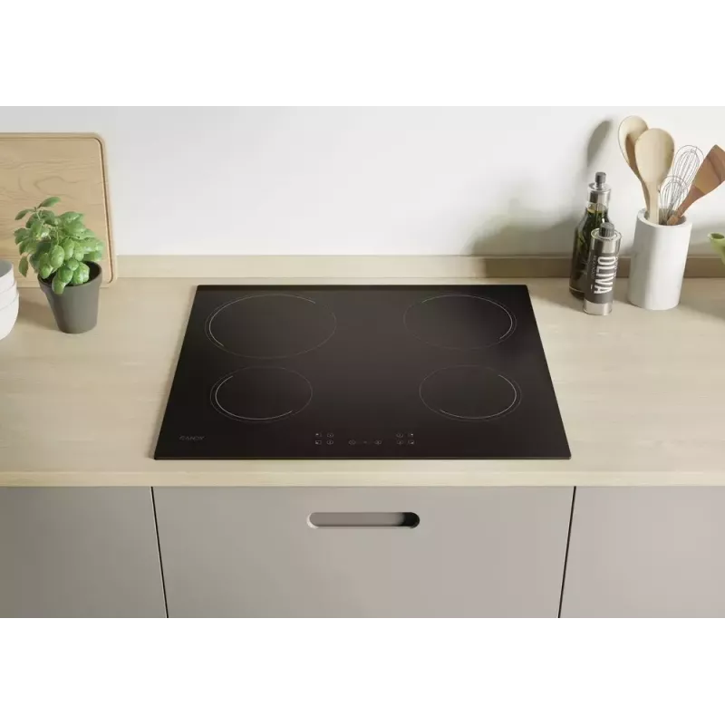 Vstavaná keramická varná doska CANDY CH64CCB/4U2 — 4 zóny, dotykové ovládanie, 59×52 cm, čierna