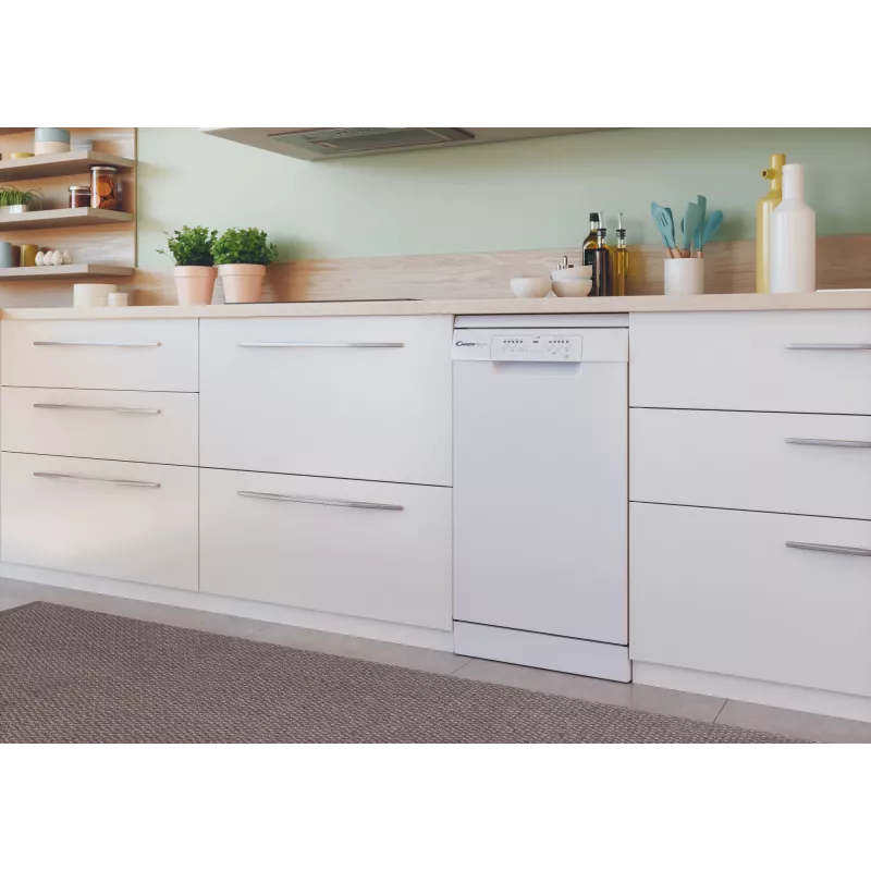 Voľne stojaca úzka umývačka riadu CANDY Brava CDPH 2L1049W — 10 súprav riadu, 45 cm, 49 dB, energetická trieda E
