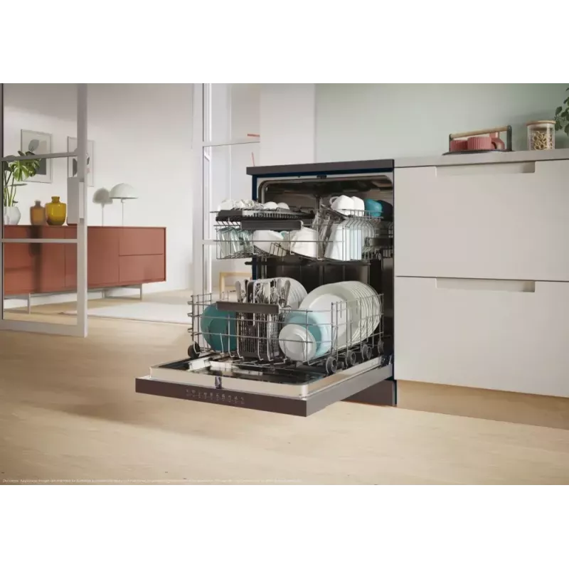Voľne stojaca umývačka riadu CANDY CF 5C6F0B — 15 súprav riadu, 46 dB, plná veľkosť (60 cm), čierna