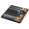 Tascam Model 16 audio mixér, 16 kanálov, 16-stopový digitálny rekordér, 20-30000 Hz, čierny/zlatý/drevený
