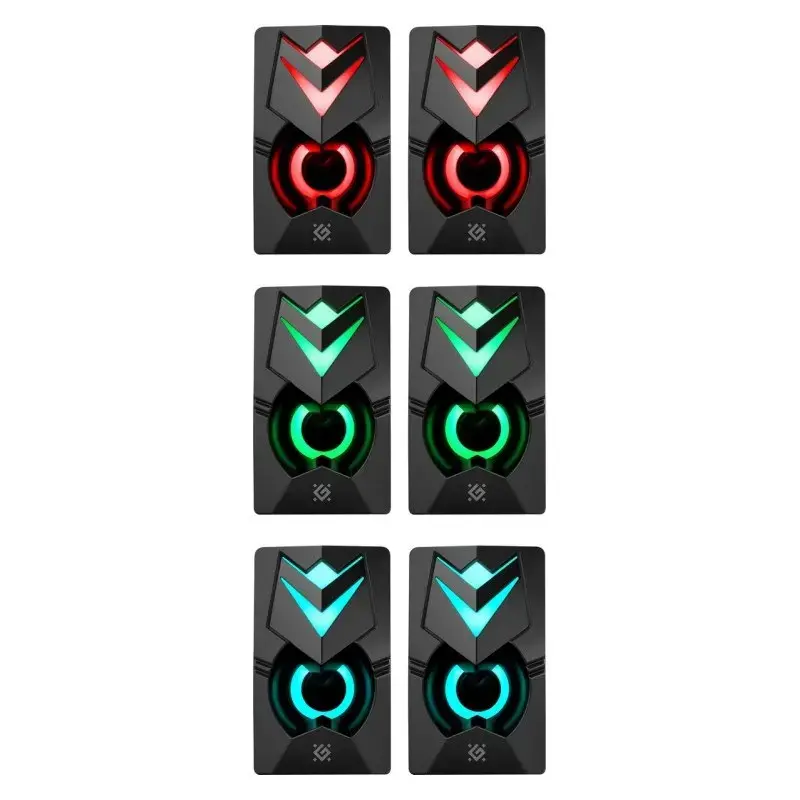 PC reproduktory DEFENDER J4 2.0 6W LED USB, 3,5 mm, 90–20000 Hz, čierne