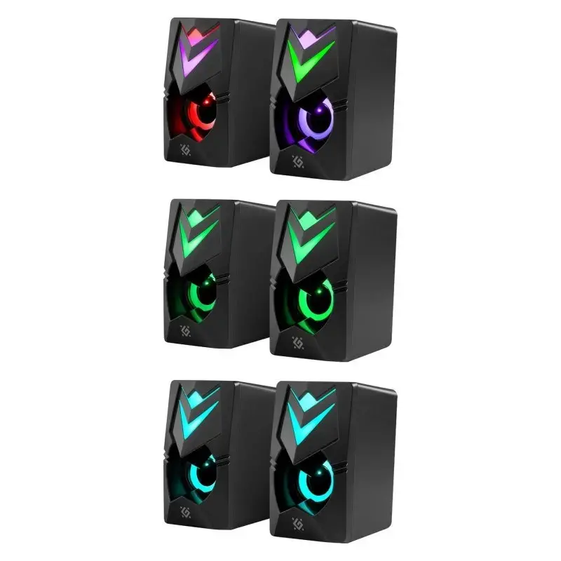 PC reproduktory DEFENDER J4 2.0 6W LED USB, 3,5 mm, 90–20000 Hz, čierne