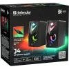 PC reproduktory DEFENDER J4 2.0 6W LED USB, 3,5 mm, 90–20000 Hz, čierne