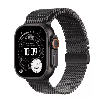 Smartwatch Apple Watch Ultra 3 GPS + Cellular 49mm puzdro Black Titanium s Black Titanium Milanese Loop Medium