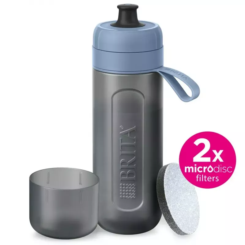 BRITA Active 1052250 filtračná fľaša s 2 filtračnými diskami, pastelovo modrá