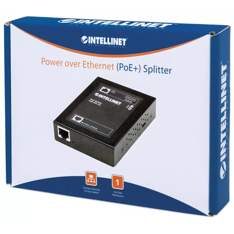 Intellinet Power over Ethernet (PoE+) rozbočovač, IEEE802.3at, 5, 7.5, 9 alebo 12 V DC výstupné napätie