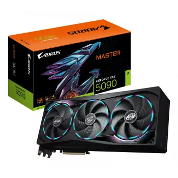 GIGABYTE AORUS GeForce RTX 5090 MASTER 32G grafická karta - 32 GB GDDR7, 512 Bit, PCI-E 5.0, 2655 MHz takt jadra, 3x DP 2.1a, 1x HDMI 2.1b, GV-N5090AORUS M-32GD