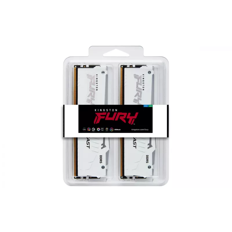 Kingston Technology FURY Beast 32GB 5600MT/s DDR5 CL40 DIMM (sada 2) biela RGB XMP