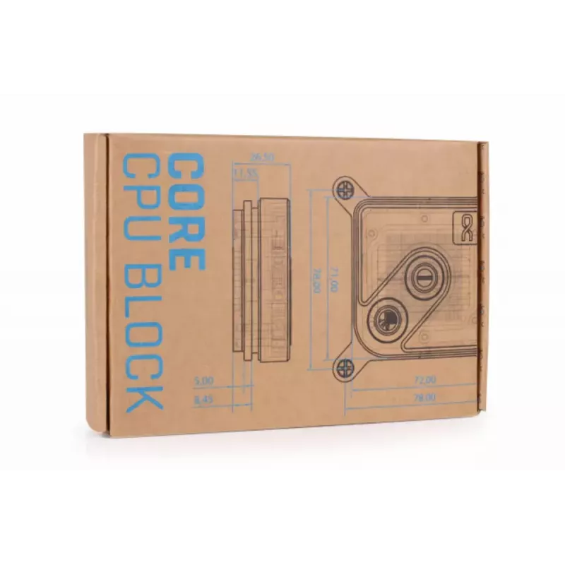 Water block Alphacool Core 1 Aurora mosadz meď nikel transparentná biela 72 mm