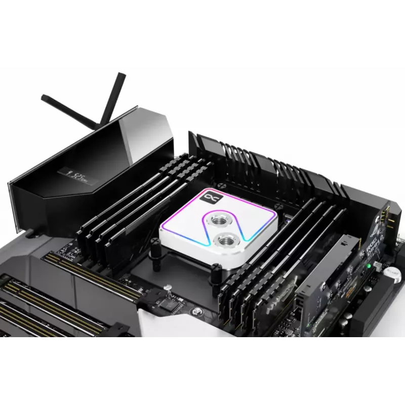 Water block Alphacool Core 1 Aurora mosadz meď nikel transparentná biela 72 mm