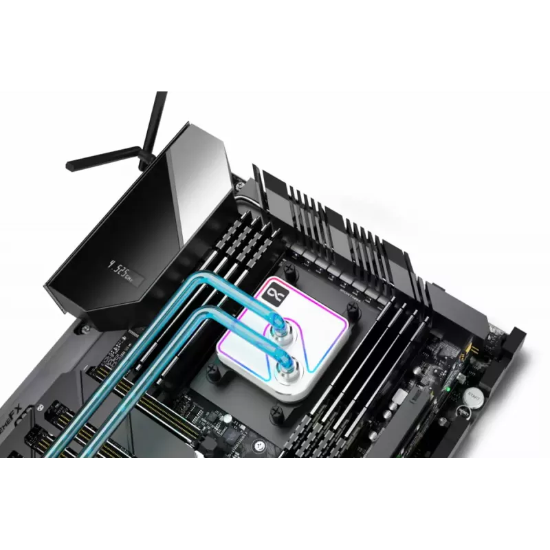 Water block Alphacool Core 1 Aurora mosadz meď nikel transparentná biela 72 mm