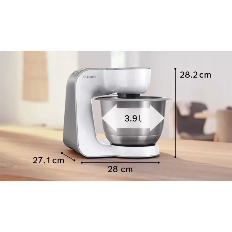 Kuchynský robot Bosch Serie 4 MUM58200 — 1000 W, 3,9 l nerezová misa, biela