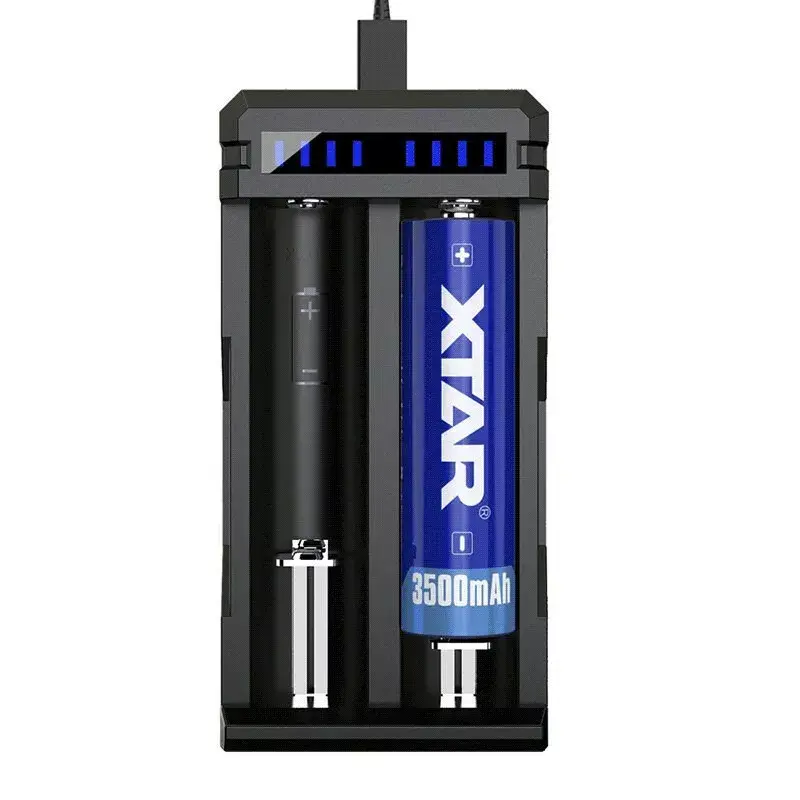Nabíjačka XTAR SC2 Li-Ion 18650 USB-C 2 sloty, napájanie USB-C, LED indikátory, čierna