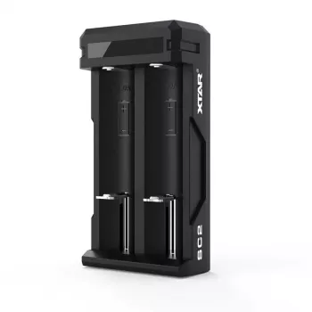 Nabíjačka XTAR SC2 Li-Ion 18650 USB-C 2 sloty, napájanie USB-C, LED indikátory, čierna