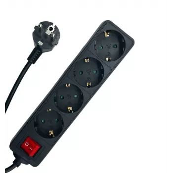Microconnect MC-GRU0045BS predlžovací kábel 5 m 4 AC výstupy interiér čierny