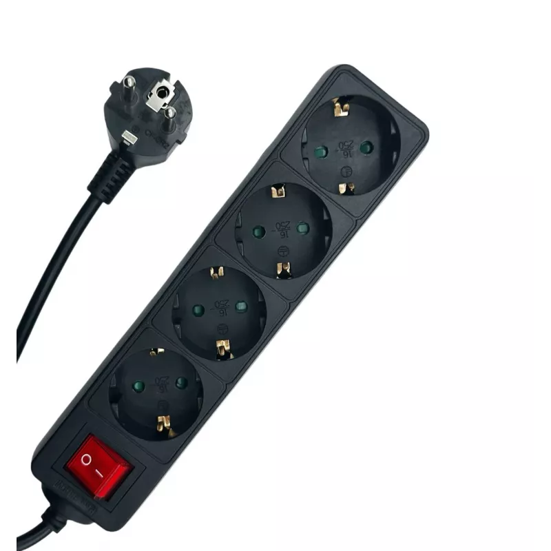 Microconnect MC-GRU0045BS predlžovací kábel 5 m 4 AC výstupy interiér čierny
