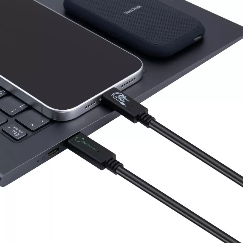 Microconnect ECO-USB3.2CC0.5 USB kábel USB 3.2 Gen 2x2 0,5 m USB C čierny