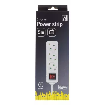 Microconnect GRU0035WS predlžovací kábel 5 m 3 AC výstupy biely