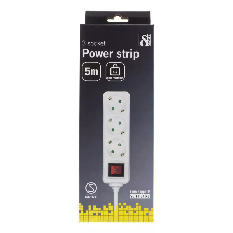 Microconnect GRU0035WS predlžovací kábel 5 m 3 AC výstupy biely