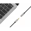 3,5 mm predlžovací kábel Manhattan 1m konektor samec/samica tenký dizajn čierny/strieborný