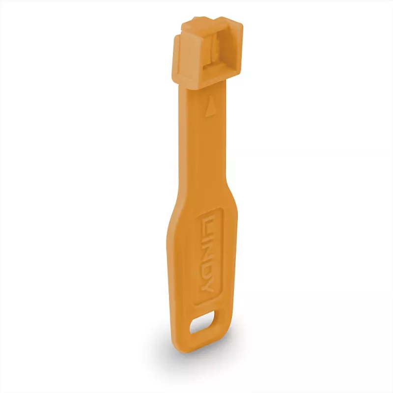 Port blocker Lindy RJ45 Port Locks oranžový 10x + 1 kľúč