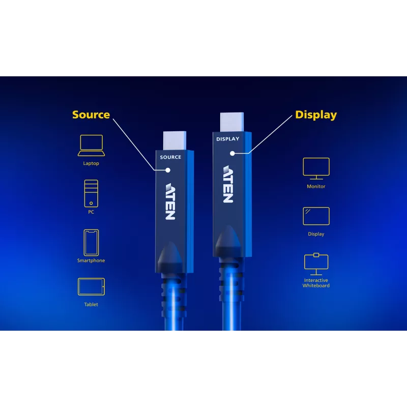 USB-C AOC kábel ATEN UE3410F-AT, 10 m, USB-C na USB-C, 10 Gbit/s, čierny