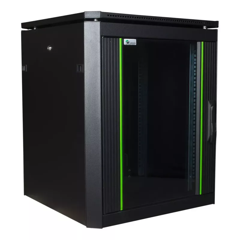 Voľne stojaci rack Lanview RDL12U66BL — 12U, 600 kg, zámok na kľúč, nastaviteľné nožičky, manažment káblov, IP40, čierny