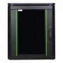 Voľne stojaci rack Lanview RDL12U66BL — 12U, 600 kg, zámok na kľúč, nastaviteľné nožičky, manažment káblov, IP40, čierny