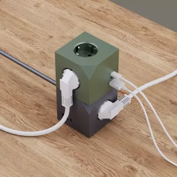 MicroConnect Power Cube, 3 zásuvky Schuko, magnetický