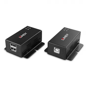 Sieťový vysielač a prijímač Lindy 50m 2 port USB 2.0 Cat. 6 extender