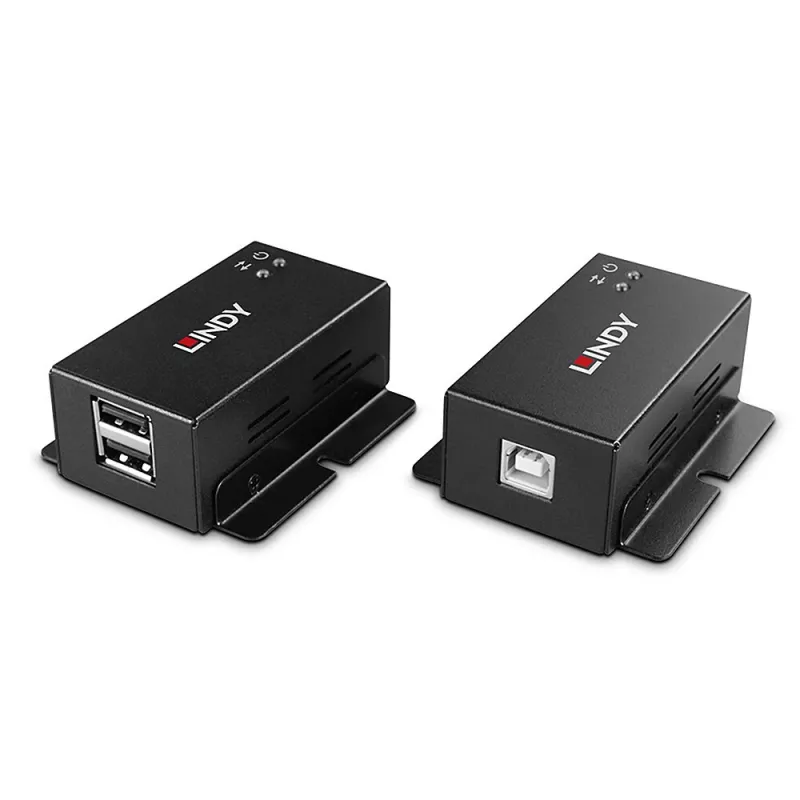 Sieťový vysielač a prijímač Lindy 50m 2 port USB 2.0 Cat. 6 extender