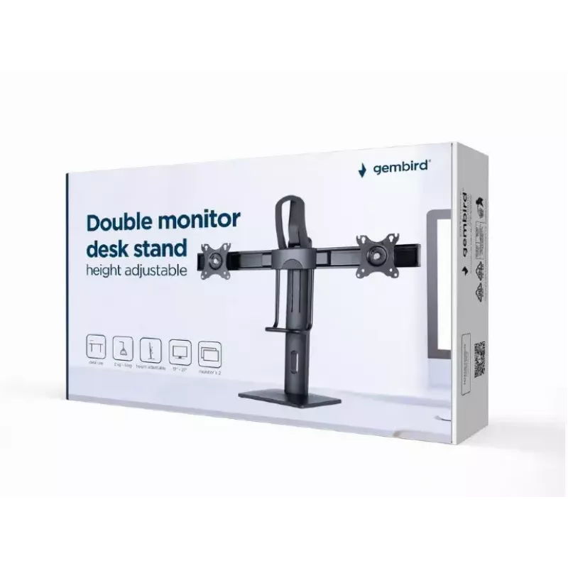 Držiak monitora Gembird MS-D2-01 27 palcov čierny voľne stojaci