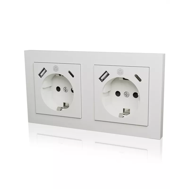 ICY BOX IB-MPS4200W-PD zásuvka typ F + USB A + USB C biela