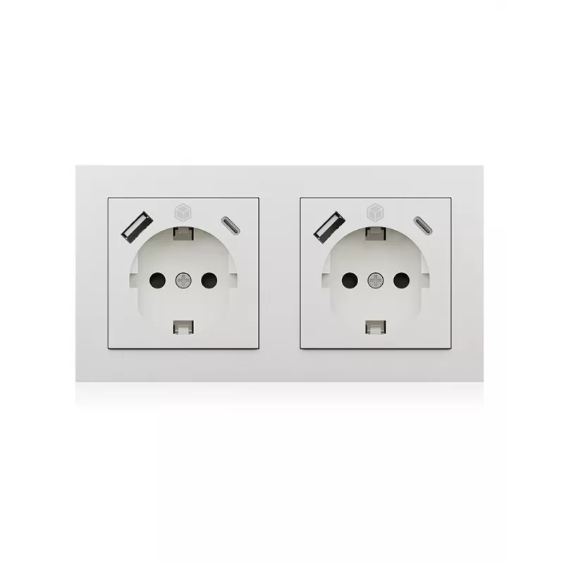 ICY BOX IB-MPS4200W-PD zásuvka typ F + USB A + USB C biela