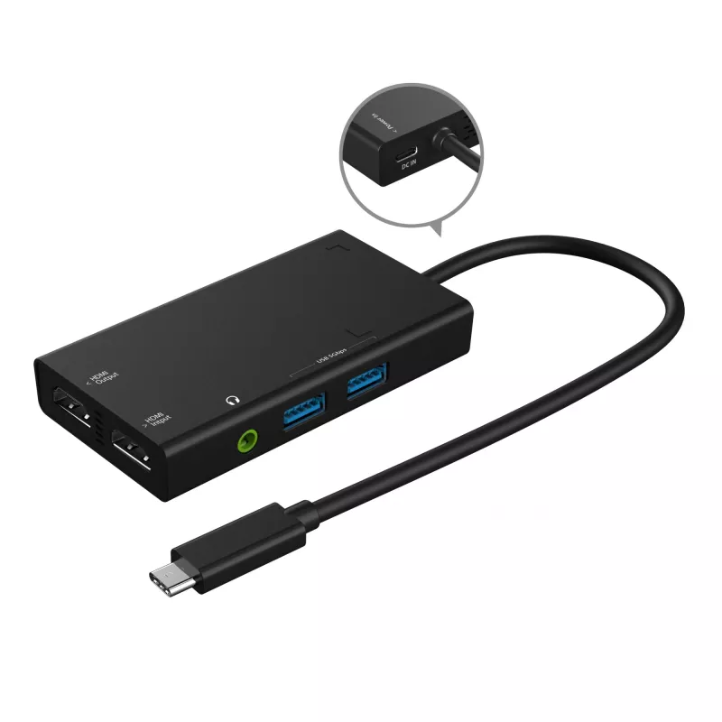 Video Capture USB Hub j5create JVA01-N 1920x1080 30Hz čierny
