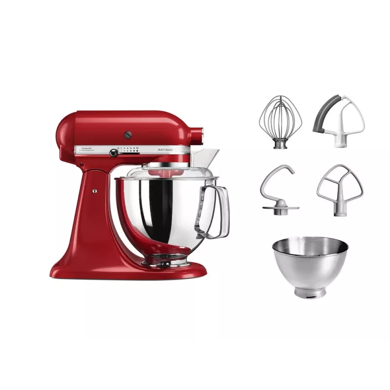 Kuchynský robot KitchenAid Artisan 5KSM175PS — 300 W, 4,8 l nerezová misa, červená