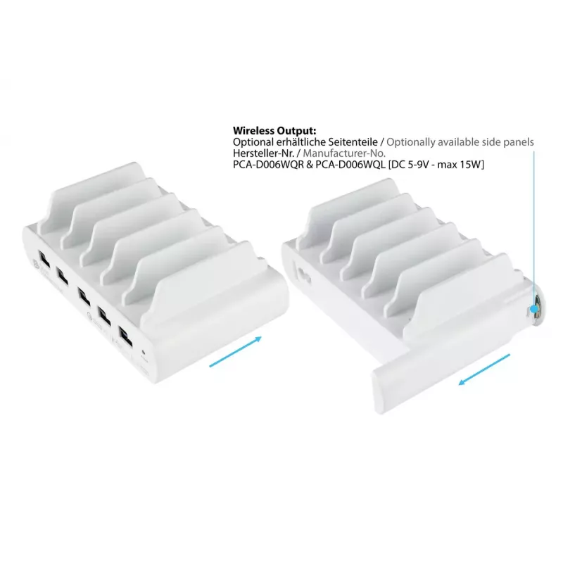 Voľne stojaca nabíjacia stanica Alcasa PCA-D006W biela 110W 100-240V