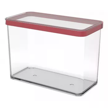 Skladovacia dóza rotho LOFT 2,1 L obdĺžniková priehľadná 100×200×142 mm, technopolymér