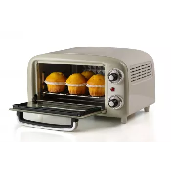 Ariete 3919 Elektro-mini rúra na pečenie Vintage, 800 W, objem 10 l, dvojité zasklenie, Retro, Béžová