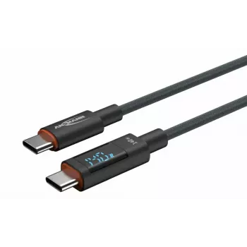 USB kábel Ansmann 1700-0176 USB 2.0 1,2m USB C Antracitová