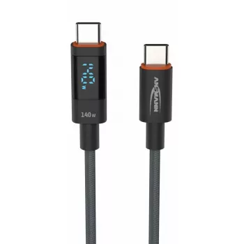 USB kábel Ansmann 1700-0176 USB 2.0 1,2m USB C Antracitová