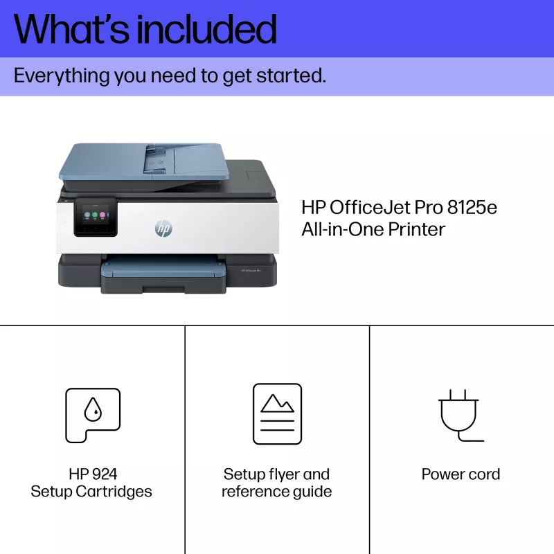 HP OfficeJet Pro 8125e bezdrôtová multifunkčná farebná tlačiareň, Instant Ink; obojstranná tlač